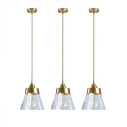 Nordic Retro Pendant Light Glass Shade Home Lighting Brass Holder Lamp Light