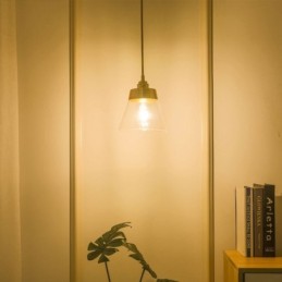 Nordic Retro Pendant Light Glass Shade Home Lighting Brass Holder Lamp Light