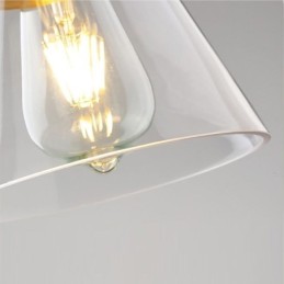 Nordic Retro Pendant Light Glass Shade Home Lighting Brass Holder Lamp Light