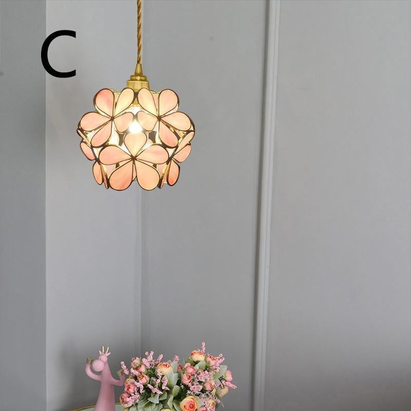 Nordic Creative Pendant Light Glass Home Lighting Petal Shape Lamp Lamp