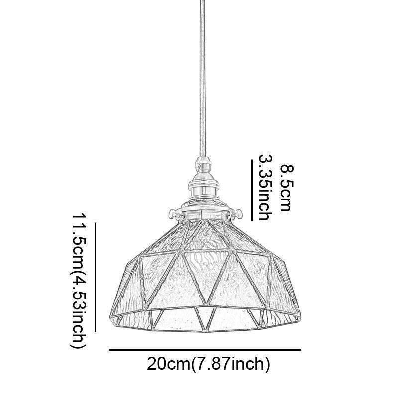 Geometric Stained Glass Pendant Light