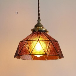 Geometric Stained Glass Pendant Light