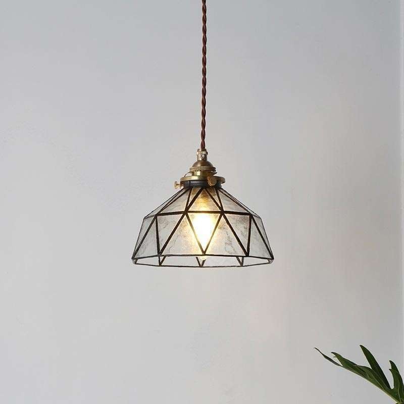 Geometric Stained Glass Pendant Light