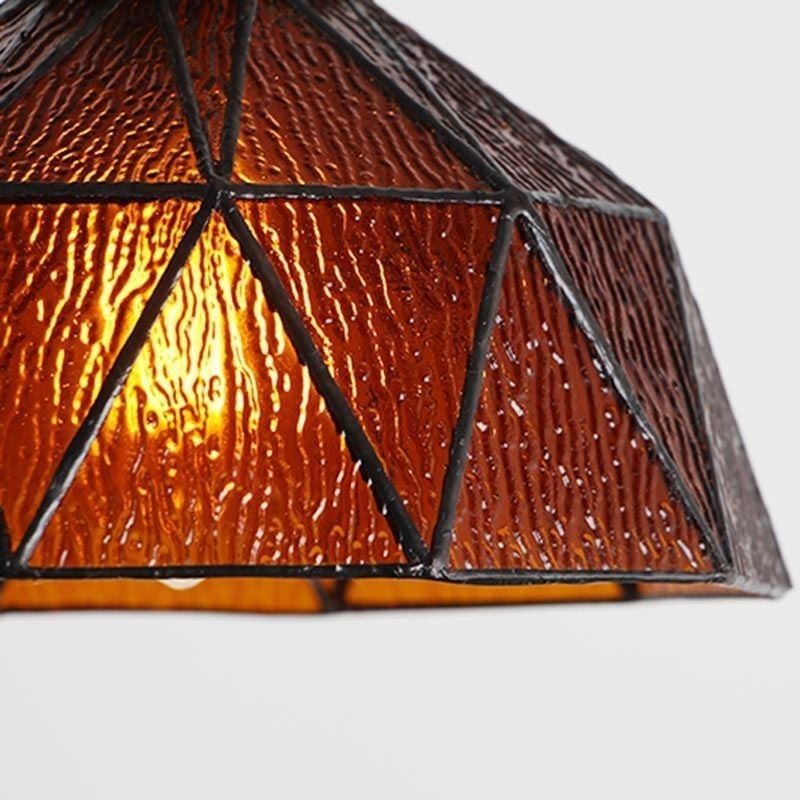 Geometric Stained Glass Pendant Light