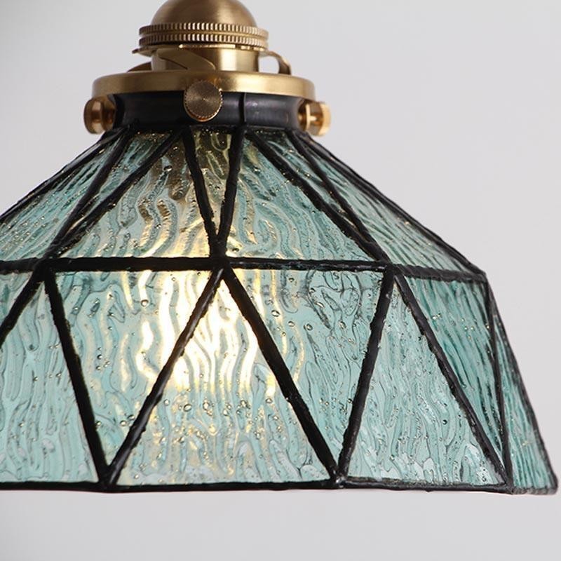 Geometric Stained Glass Pendant Light