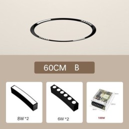 Circular Track Light Magnetic Recessed Spotlight Decorative Light 60cm