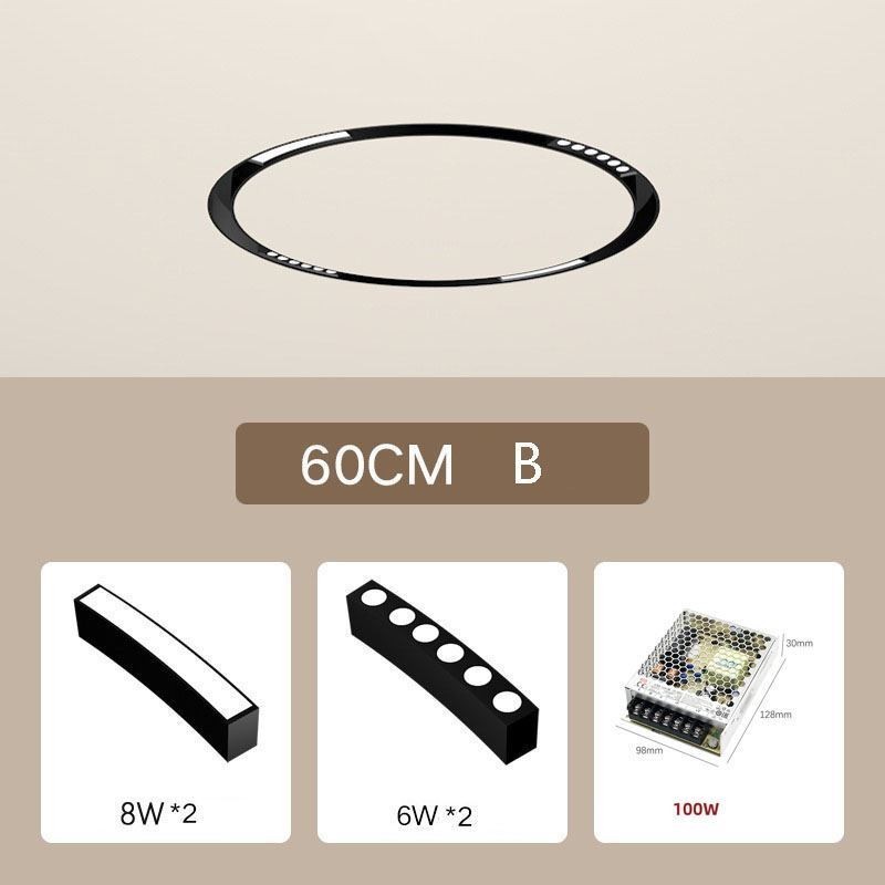 Circular Track Light Magnetic Recessed Spotlight Decorative Light 60cm