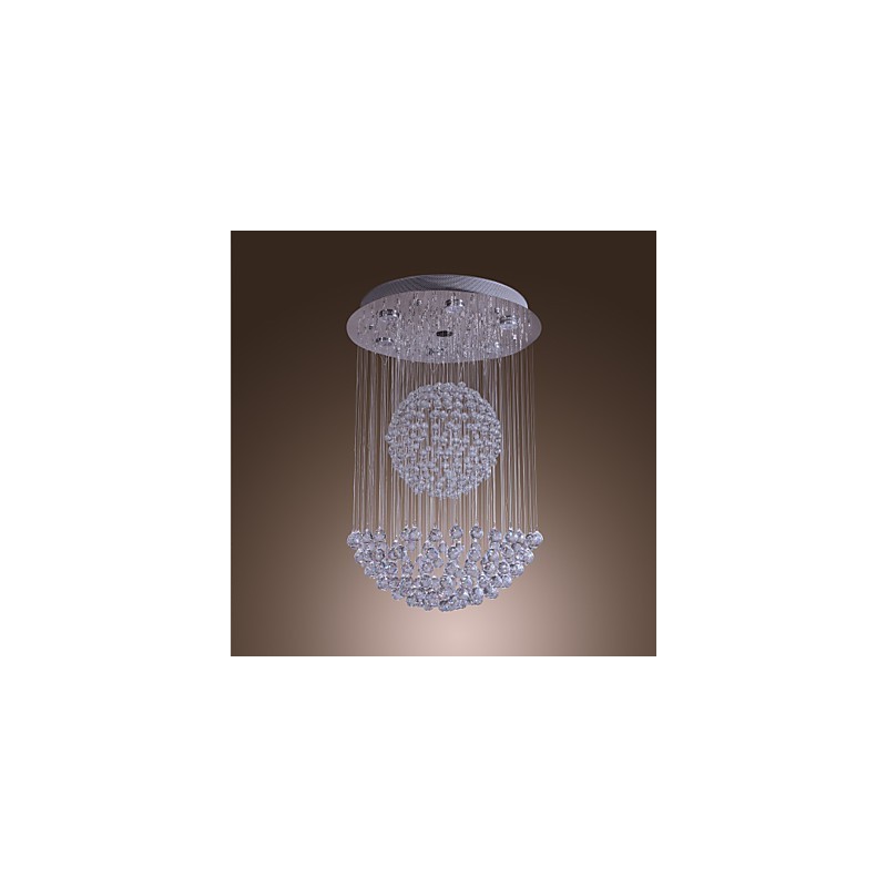 Modern Contemporary Crystal Chrome Chandelier Flush Mount