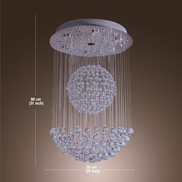Modern Contemporary Crystal Chrome Chandelier Flush Mount
