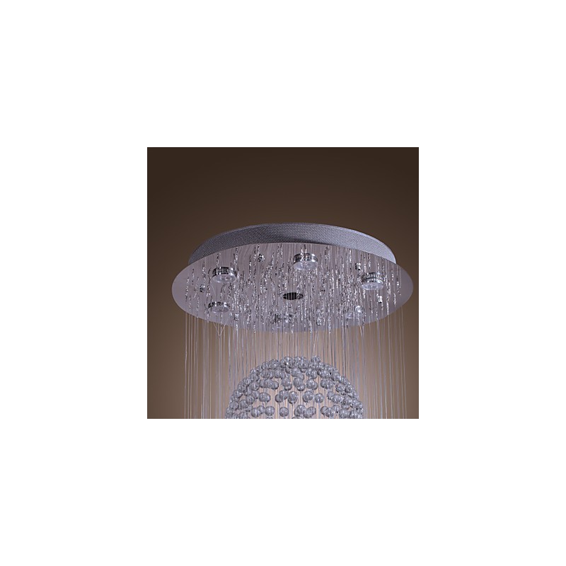 Modern Contemporary Crystal Chrome Chandelier Flush Mount