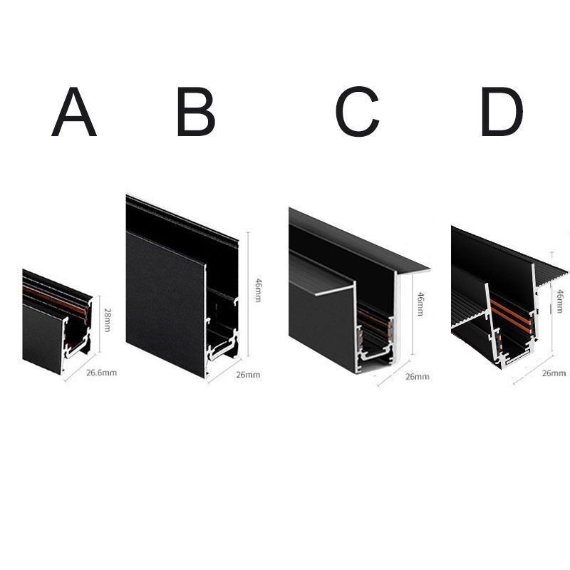 Recessed Track Lighting Rails Magnetic Aluminum Track Surface Profile Ultra Thin Track Light Strip 100cm