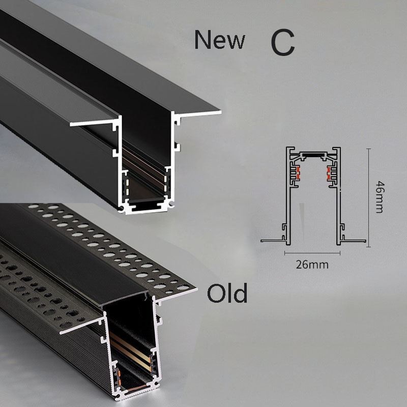 Recessed Track Lighting Rails Magnetic Aluminum Track Surface Profile Ultra Thin Track Light Strip 100cm