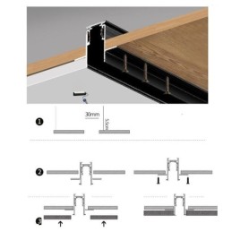 Recessed Track Lighting Rails Magnetic Aluminum Track Surface Profile Ultra Thin Track Light Strip 100cm
