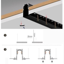 Recessed Track Lighting Rails Magnetic Aluminum Track Surface Profile Ultra Thin Track Light Strip 100cm