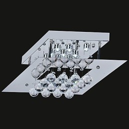 Modern Contemporary Crystal Electroplated Metal Flush Mount
