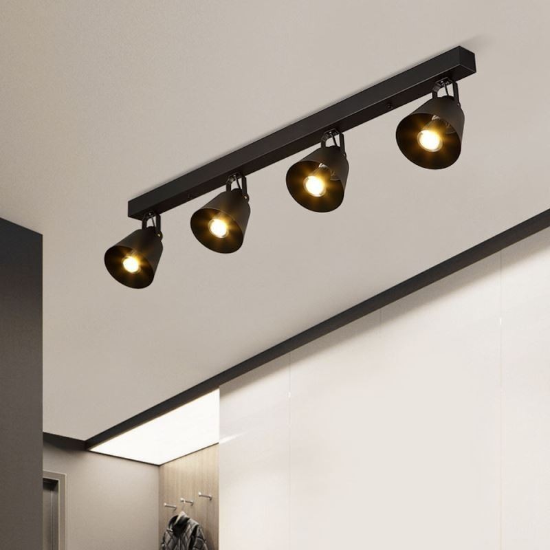 Rustic Vintage Spotlight Industrial Iron Track Lighting