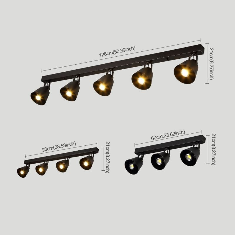 Rustic Vintage Spotlight Industrial Iron Track Lighting