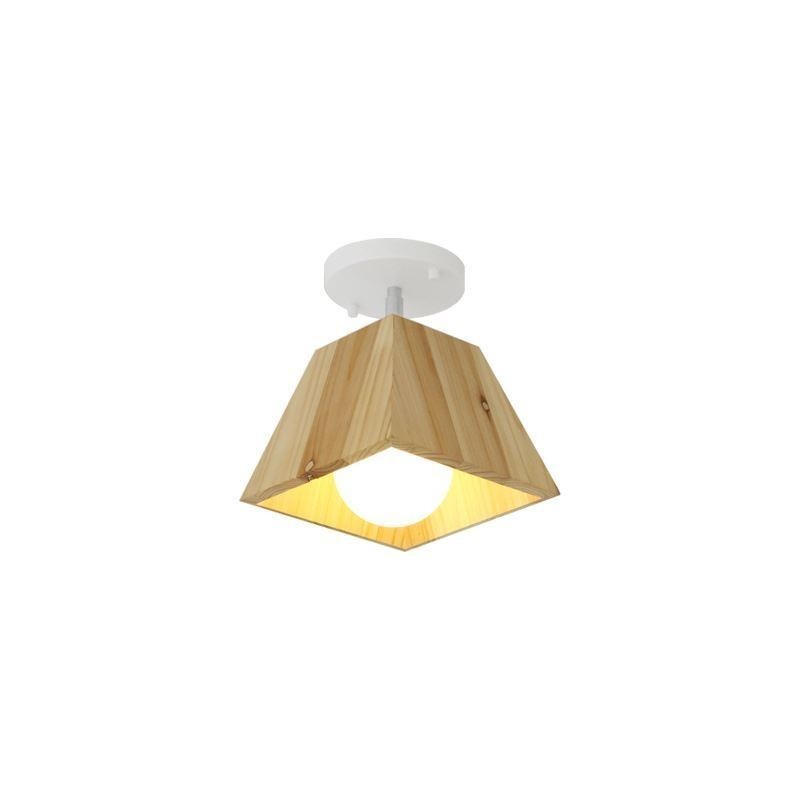 Nordic Wooden Spotlight Four Prism Rotatable Ceiling Spotlight