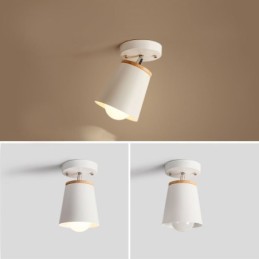 Nordic Iron Spotlight Wooden Simple Ceiling Light(Single Light)