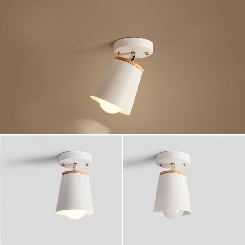 Nordic Iron Spotlight Wooden Simple Ceiling Light(Single Light)