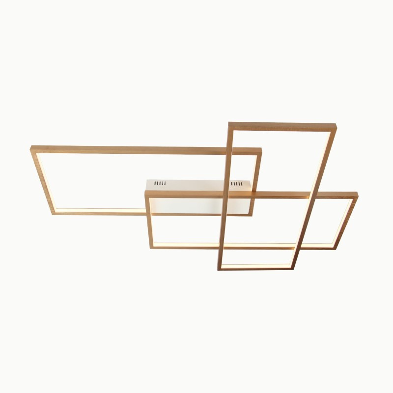 Gold Modern Comtemporary Alumilium Painting Ceiling Light Flush Mount Light with Remoter Dimmer for Living Room Bed Room (Can Also be Used as Wall Light)