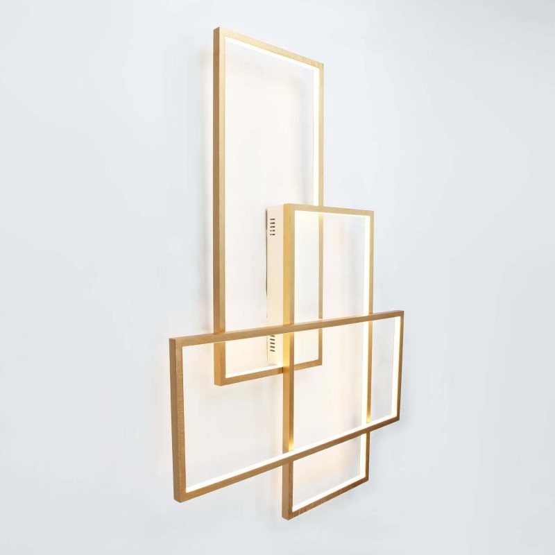 Gold Modern Comtemporary Alumilium Painting Ceiling Light Flush Mount Light with Remoter Dimmer for Living Room Bed Room (Can Also be Used as Wall Light)