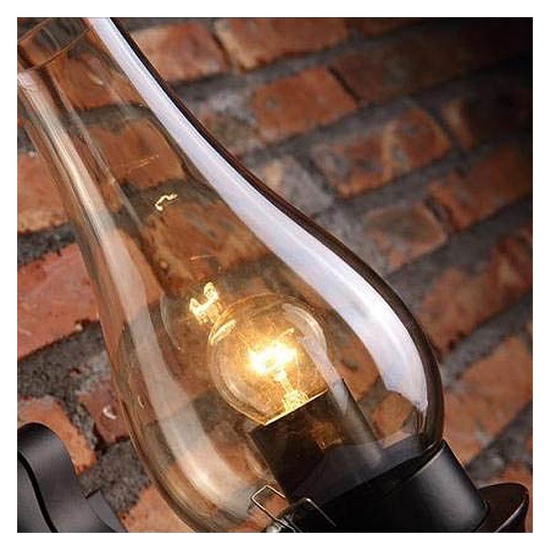 Retro Rustic Nordic Glass Wall Lamp Bedroom Bedside Wall Sconce Vintage Industrial Wall Light Fixtures