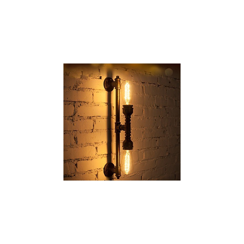Wroguht Iron Water Pipe Wall Lamp Vintage Aisle Lights Loft Iron Wall Lamp Edison Incandescent Light Bulb FJ DB2 046A0
