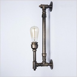 Wroguht Iron Water Pipe Wall Lamp Vintage Aisle Lights Loft Iron Wall Lamp Edison Incandescent Light Bulb FJ DB2 046A0