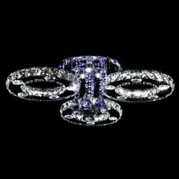 Modern Contemporary Crystal Chrome Metal Flush Mount