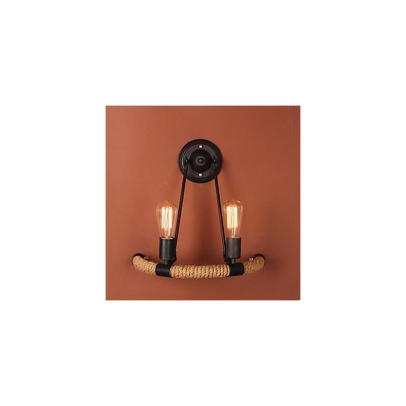 Contracted Balcony Stair Lamp Semicircle Hemp Rope Wall Lamp
