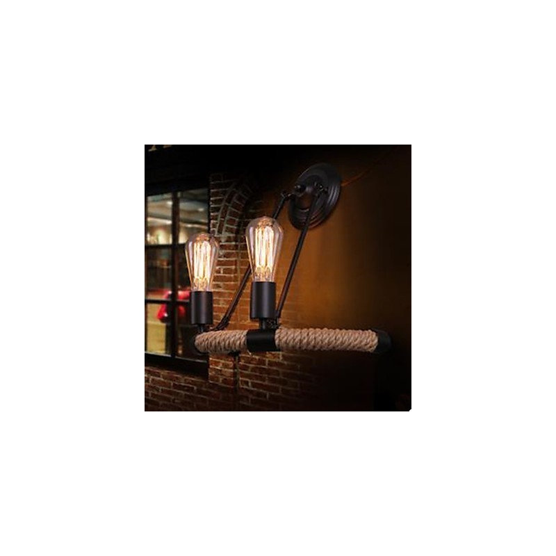 Contracted Balcony Stair Lamp Semicircle Hemp Rope Wall Lamp