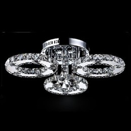 Modern Contemporary Crystal Chrome Metal Flush Mount