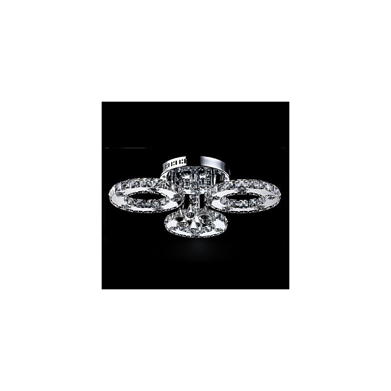 Modern Contemporary Crystal Chrome Metal Flush Mount