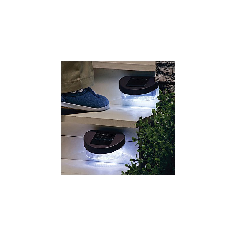 White Light Solar Light Path Wall Landscape Mount Garden Fence Light