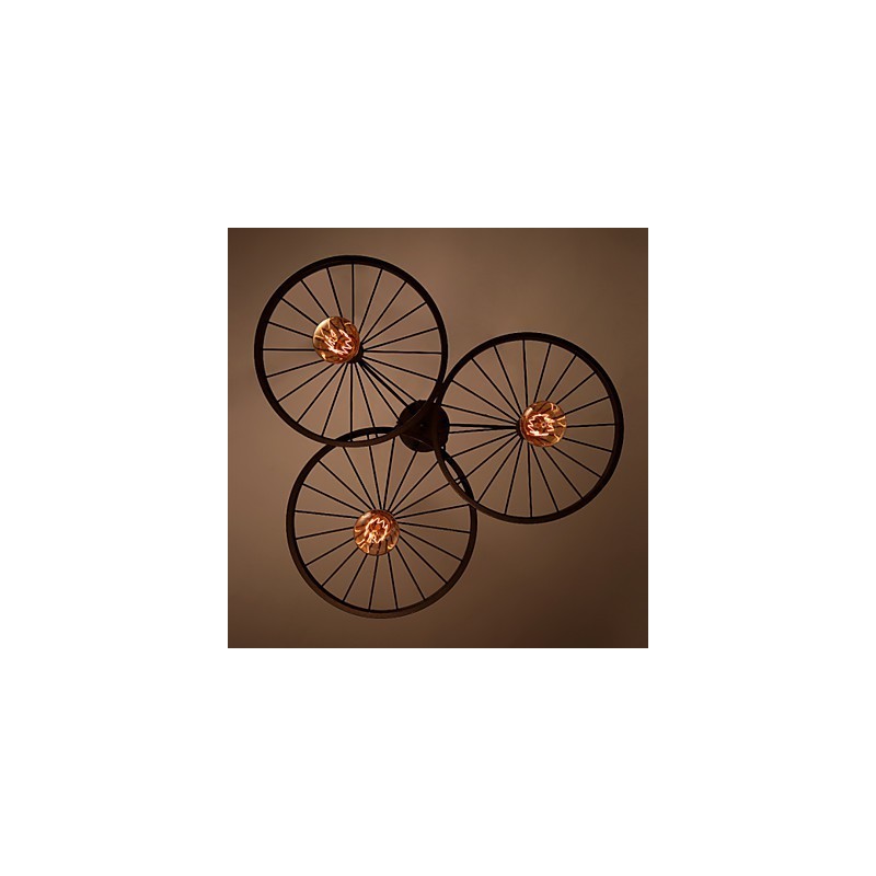 Loft Retro Pendant Lamps American country wrought iron Chandelier industrial style wheels