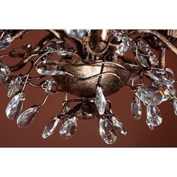 Vintage Candle Style Antique Brass Metal Chandelier