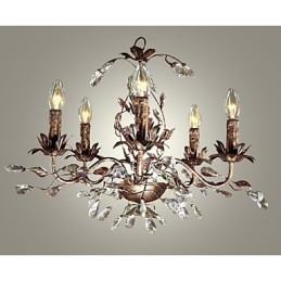 Vintage Candle Style Antique Brass Metal Chandelier