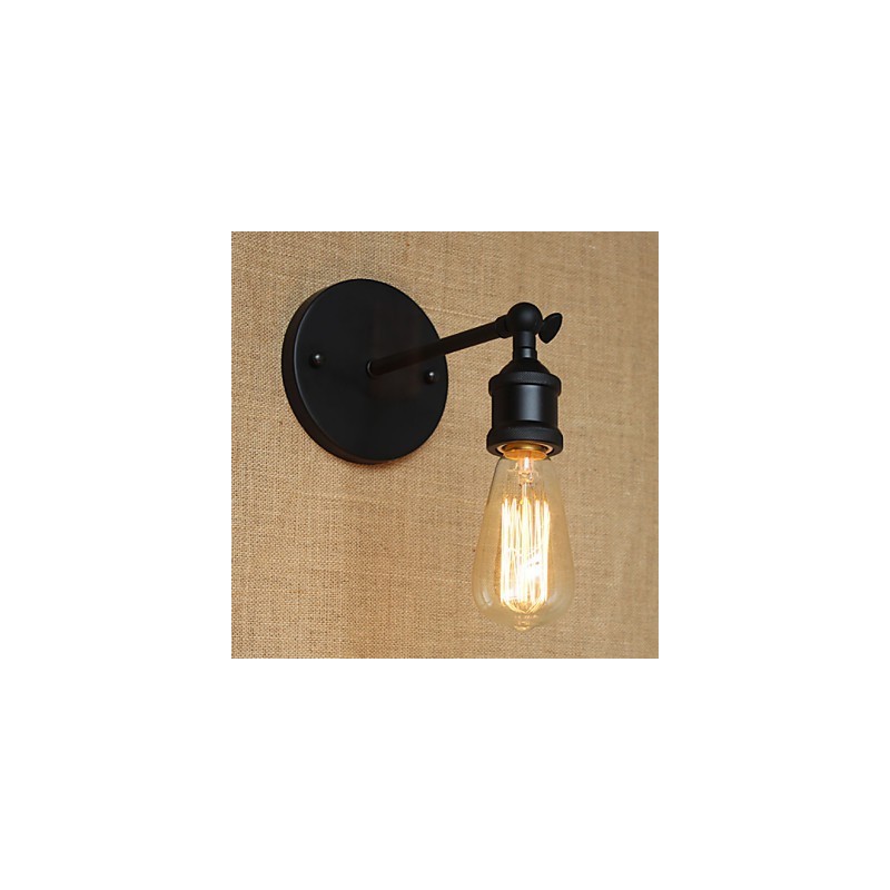 American Restaurant Bar Cafe Bedside Aisle Minimalist Black Wrought Iron Wall Sconce