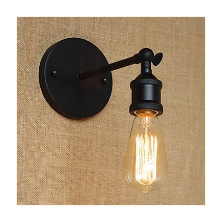 American Restaurant Bar Cafe Bedside Aisle Minimalist Black Wrought Iron Wall Sconce