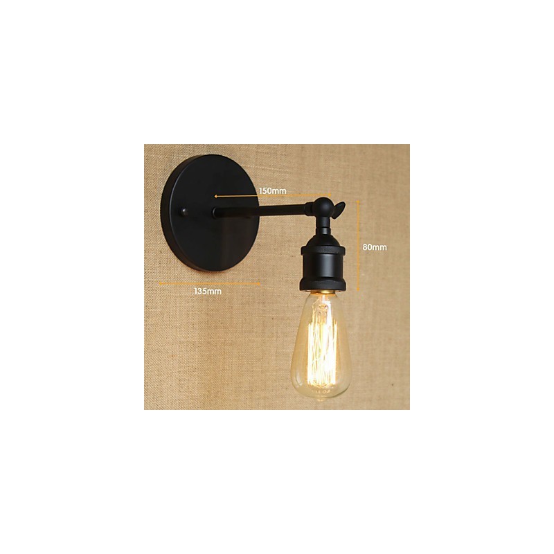American Restaurant Bar Cafe Bedside Aisle Minimalist Black Wrought Iron Wall Sconce