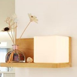 Creative Contemporary And Contracted Solid Wood Glass Wall Lamp