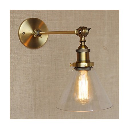 The Iron Glass Bronze Brass Arm Style Retro Creative American Country Hall Bedroom Wall Lamp