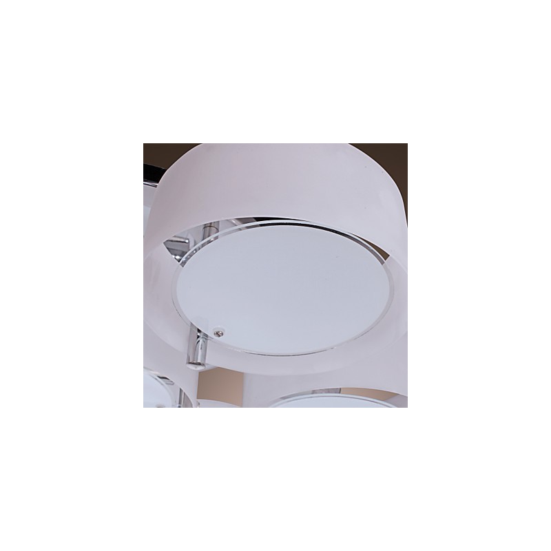 Modern Contemporary Chrome Metal Chandelier Flush Mount