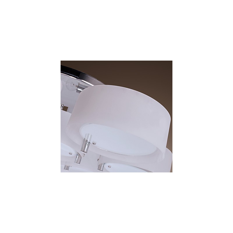 Modern Contemporary Chrome Metal Chandelier Flush Mount