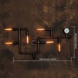 Wall Lamp Wall Sconces 6 Lights Bronze Finsh Industrial Style Rustic Lodge Metal