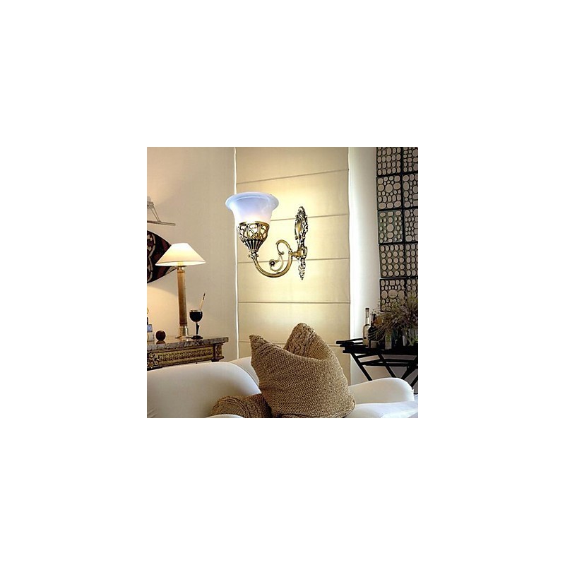 Bronze Wall Sconces Lights Moire Glass European Retro Classic 220V