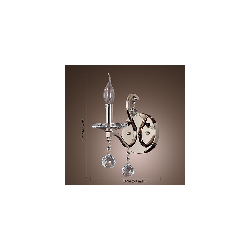 Crystal Candle Wall Lights Modern Contemporary Metal