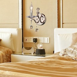 Crystal Candle Wall Lights Modern Contemporary Metal