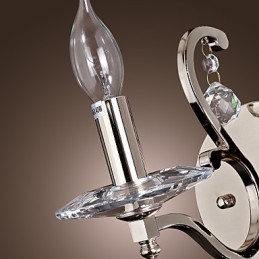 Crystal Candle Wall Lights Modern Contemporary Metal